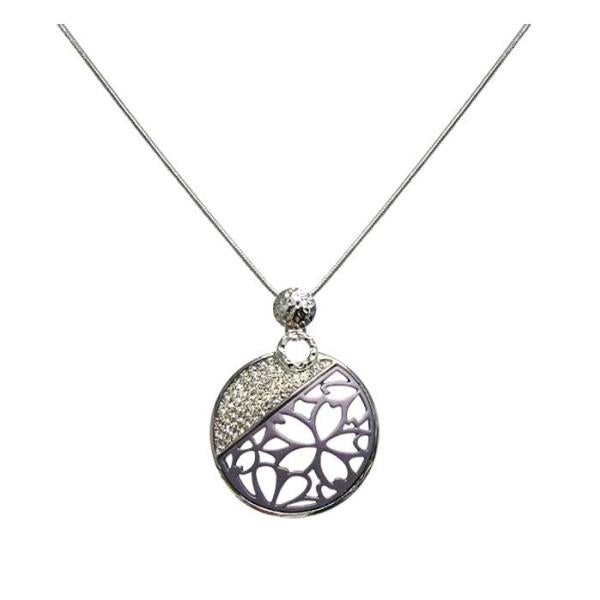 Jax LavenderBloom Necklace featuring a lavender flower pendant with diamante accents, adjustable chain length of 46-53 cm.