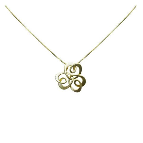 Elegant Jax Gold Entwined Hearts Necklace with adjustable chain and a 3.3 cm intertwined heart pendant, symbolizing love.