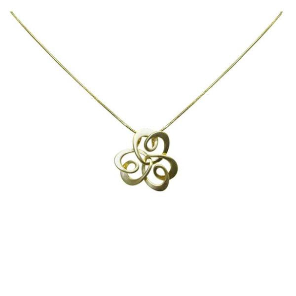 Elegant Jax Gold Entwined Hearts Necklace with adjustable chain and a 3.3 cm intertwined heart pendant, symbolizing love.