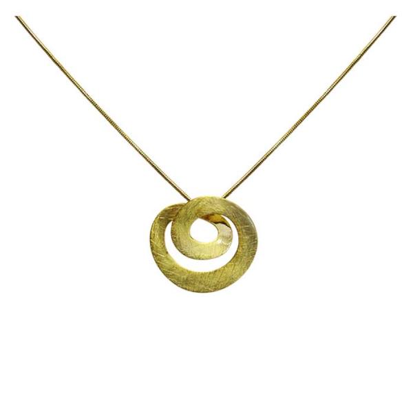 Elegant Jax Matt Gold Circles Necklace featuring a 46 cm chain, 3.5 cm pendant, perfect for any occasion.