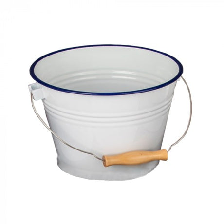 Stylish 16cm Falcon Bucket, 2L capacity, ideal for mixing and serving, durable enamelware in classic white finish.