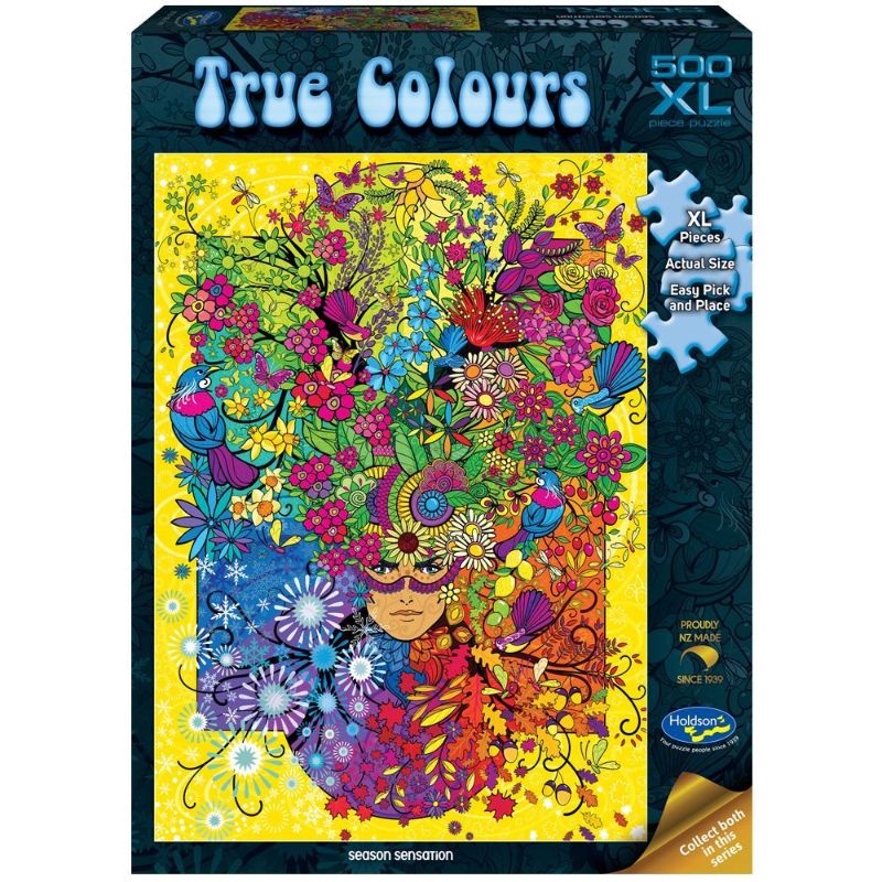 Vibrant 500XL piece puzzle by Denise Nel showcasing New Zealand's charm, perfect for family fun and skill-building.