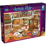 Vibrant 1000-piece jigsaw puzzle by Tracy Hall, showcasing artistic themes and made from eco-friendly materials.