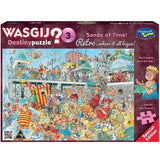 Whimsical 500XL jigsaw puzzle featuring a busy beach scene, inviting imaginative storytelling about future summer vacations.