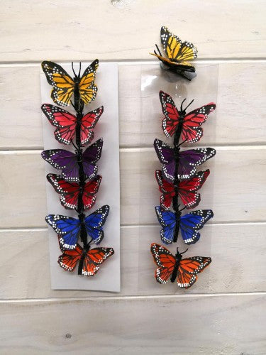 DÇ¸cor Tropical Butterflies with Clips x 12