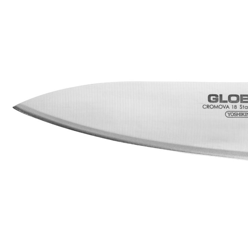 Global Classic GS-100 cook's knife, 16cm, featuring a CROMOVA 18 stainless steel blade designed for precision and comfort.