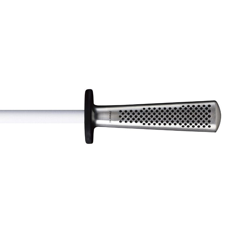 Ceramic sharpening rod (24cm) from Global, designed in Japan for perfecting knife edges and maintaining performance.