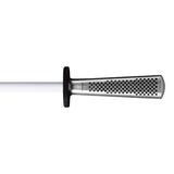 Ceramic sharpening rod (24cm) from Global, designed in Japan for perfecting knife edges and maintaining performance.