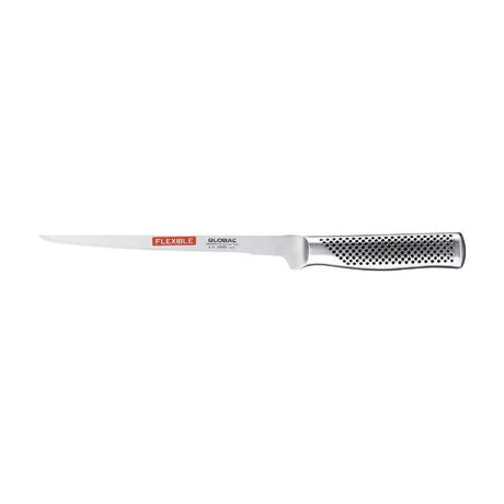 Swedish Fillet Knife - Global Classic (21cm) with a flexible blade for precision filleting, crafted from durable CROMOVA 18 stainless steel.