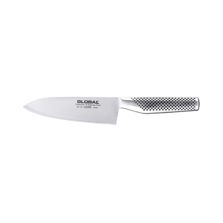 Global Classic Chef's Knife (16cm) with razor-sharp edge, balanced handle, and seamless design for versatile kitchen tasks.
