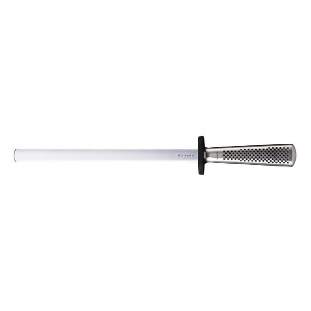 Global Diamond Sharpening Steel (26cm) designed for honing knives, featuring a durable stainless steel core and diamond-coated surface.