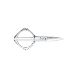 Global Classic Kitchen Shears featuring serrated blades, integrated nutcracker, and elegant cast steel design for versatile cutting.