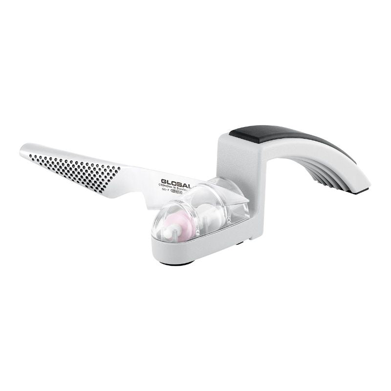 Ceramic Water Sharpener - Global Minosharp 2 Stage for effortless knife sharpening with a 15-degree angle design.