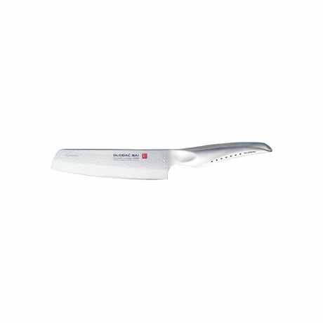 Global Sai 15cm Vegetable Knife with ergonomic handle, precision curved blade, and durable stainless steel for effortless slicing.