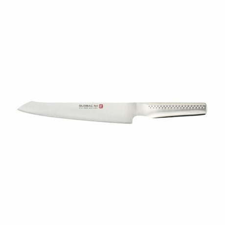 Global NI 23cm Slicer Knife, featuring a razor-sharp CROMOVA 18 stainless steel blade for precise, effortless slicing.