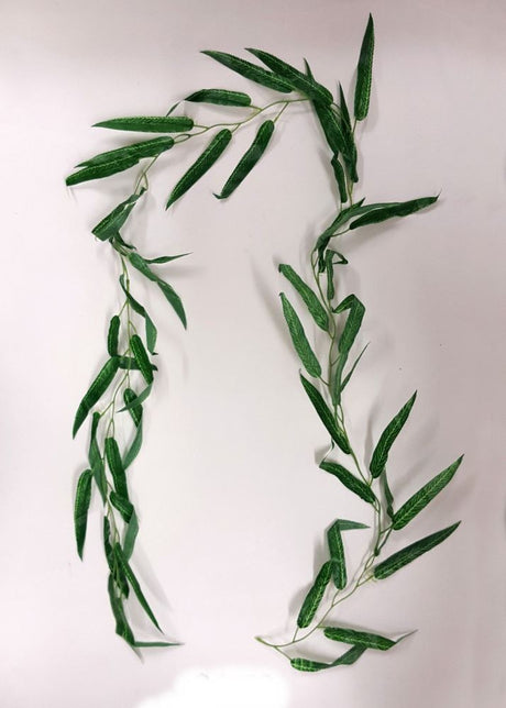 Artificial 1.8m Weeping Willow Garland, perfect for year-round decor with realistic willow branches for a serene atmosphere.