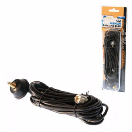 Cb Antenna Base and Lead 5M from AERPRO, featuring RG58 coax cable for strong performance and easy CB radio connections.