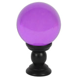 Purple crystal ball on black wooden stand, 130mm, ideal for divination or as a mystical home decor accent.