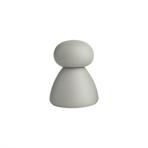 Halo Grey Pepper mill, 100mm, crafted from painted birch with adjustable ceramic grinder, ideal for stylish kitchens.