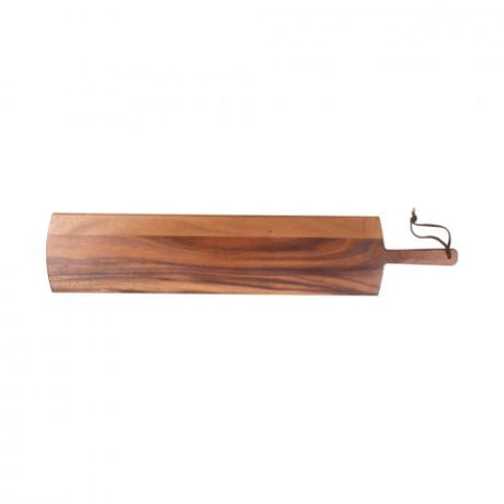 Tuscany Long Board: Elegant acacia wood serving platter, 670mm x 130mm, ideal for charcuterie and entertaining.