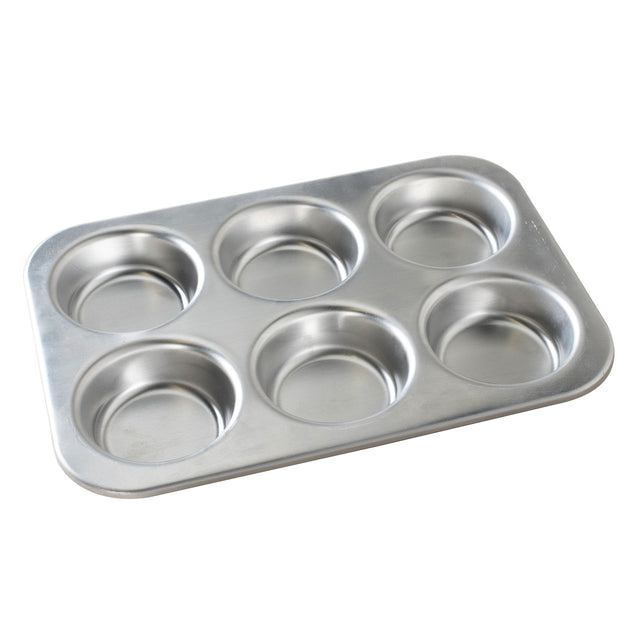 Nordic Ware jumbo muffin pan with 6 cup capacity, made from durable aluminum for perfectly baked, oversized muffins.