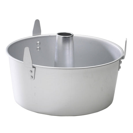 Nordic Ware 2-Piece Angel Food Cake Pan, 24x24x11cm, made of natural aluminum for perfect cake rise and easy unmolding.