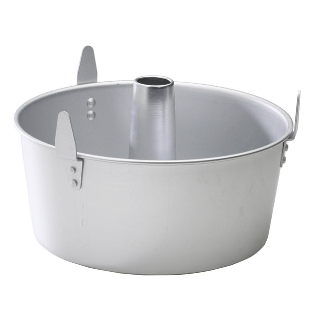 Nordic Ware 2-Piece Angel Food Cake Pan, 24x24x11cm, made of natural aluminum for perfect cake rise and easy unmolding.