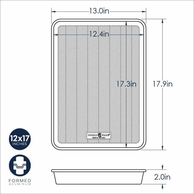 Nordic Ware Prism High Sided Baking Pan with durable aluminum, textured surface, ideal for large batches and perfect baking results.