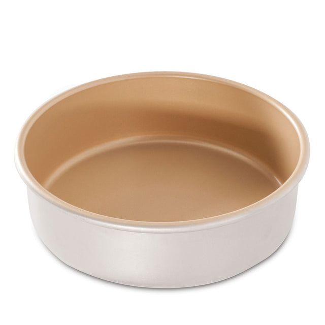 Nordic Ware Nonstick 8 Inch Layer Cake Pan with extra-high sides, perfect for baking delicious layer cakes effortlessly.