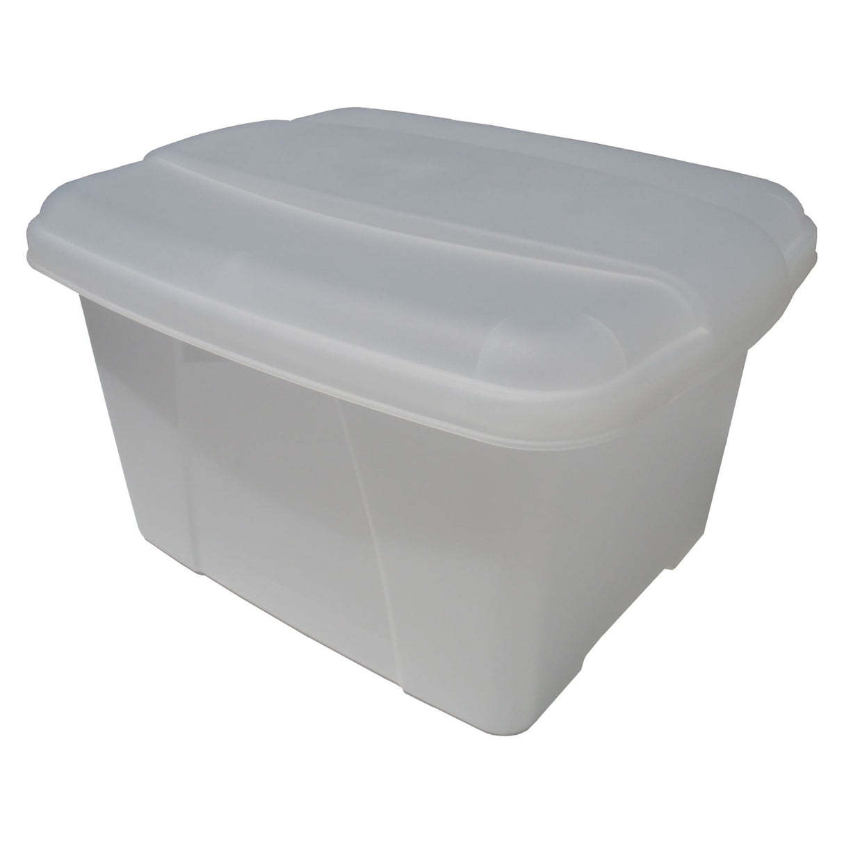 Translucent office storage box with 32L capacity for suspension files; stackable, protective, and stylish organization solution.