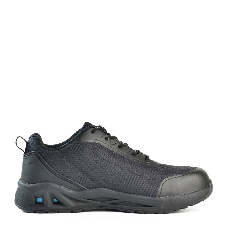 Bata Striker Sportmates safety shoes in black size 13, featuring a safety toecap, slip-resistant outsole, and cushioned comfort.