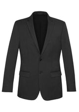 Stylish Mens Slimline Jacket in Charcoal, featuring a modern fit, narrower lapel, and breathable bamboo blend fabric.