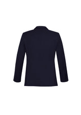 Men's slimline navy jacket with a modern fit, narrower lapel, and rear vents for style and comfort from Biz Collection.