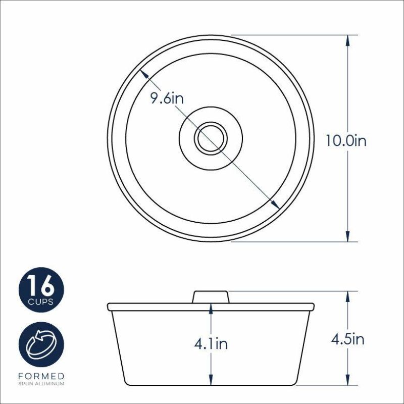 Nordic Ware 24.5cm red non-stick aluminium angel cake pan for fluffy cakes, featuring even heat distribution and easy release.