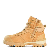 Lightweight Bata Avenger Wheat safety boots (Size 3) with carbon fibre toecap, D3O protection, and stylish design.