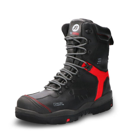 Bata Bolster Mammoet safety boots in black, size 8, featuring reinforced toe caps and slip-resistant soles for ultimate protection.