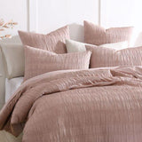 Platinum August Pick Stitch Crinkle Quilt/Duvet Set in Dusk for King Bed, featuring elegant pick stitching and soft, durable fabric.