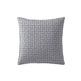 Logan & Mason Jamala Black European Pillowcase with geometric design, mock gold accents, and monochromatic reverse.