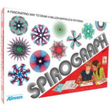 Colorful Spirograph Retro Deluxe Kit with iconic wheels and design pens for creating intricate geometric patterns.