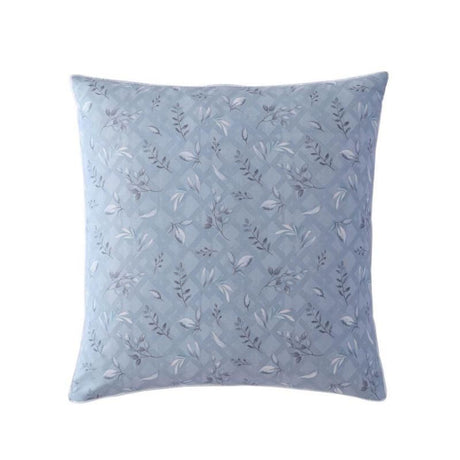 Elegant Logan & Mason Liv Silver Pillowcase featuring oversized watercolor blooms in silver, mauve, and icy blues.