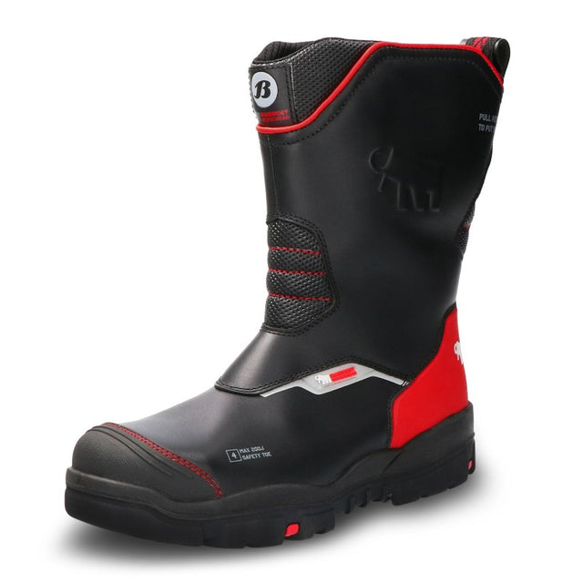 Bata Barge Mammoet Black Safety Boots, size 14, featuring steel toe protection and slip-resistant sole for heavy-duty safety.