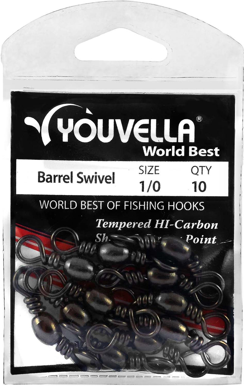 Youvella Barrel Swivel 1/0 (10 per pack)