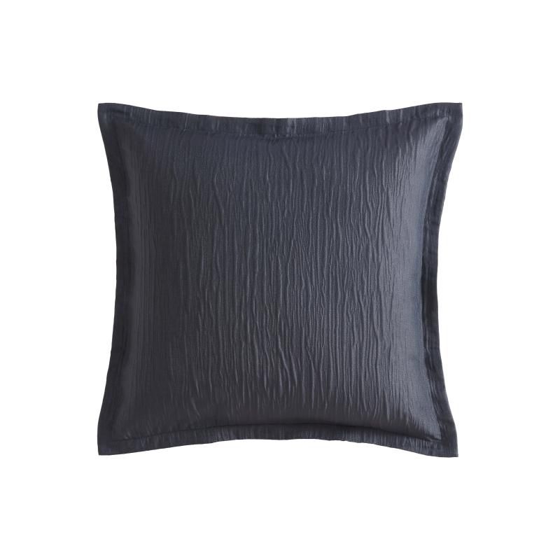 Platinum Villa Jacquard European Pillowcase in black, featuring intricate palm designs in a luxe monochrome finish.