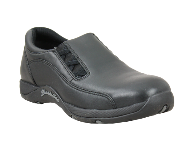 Blundstone Women's Ultimate Safety Shoe Size 7: stylish black shoes with steel toe and cushioned footbed for comfort and protection.