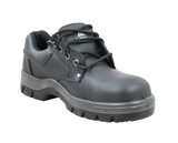 Bata Neptune Industrial Shoes in black, size 9, feature steel toe, slip resistance, and breathability for safety and comfort.