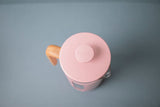 La Cafetiere Pink Pisa 8 Cup Cafetiere with beechwood handle and stainless steel frame for stylish coffee brewing.