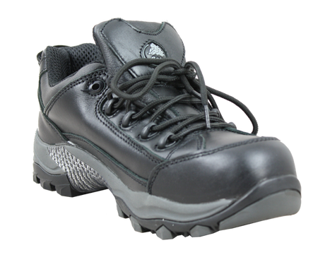 Bata Bickz Black Safety Shoes in Size 5, featuring composite toe, slip-resistant sole, and heat resistance up to 300°C.