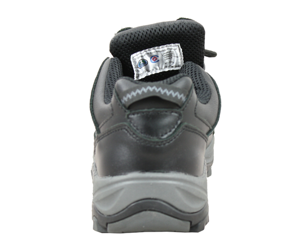 Bata Bickz Black Safety Shoes in Size 5, featuring slip-resistant soles, composite toe, and heat resistance up to 300°C.