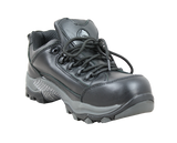 Bata Bickz Black safety shoes (Size 7) with composite toe, slip-resistant soles, and heat resistance up to 300°C.