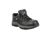 Bata Bickz Black Safety Shoes, Size 9, featuring composite toe, slip-resistant sole, and heat resistance up to 300°C.